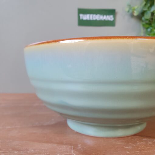 Schaaltje | Blauwgroen met bruine rand - Afbeelding 2
