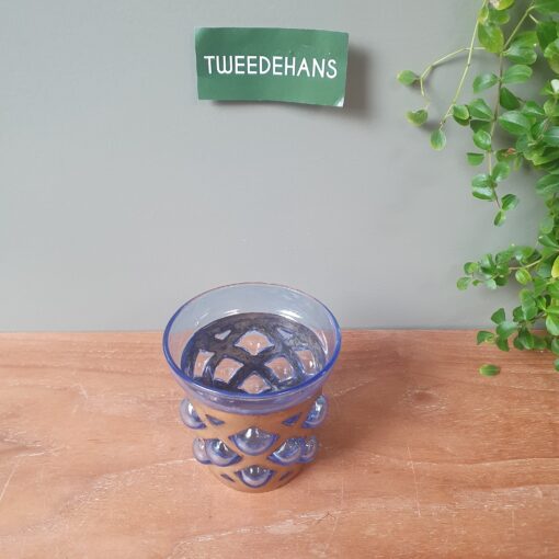 Waxinelichthoudertje | Blauw met goud - Afbeelding 3