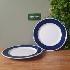 Borden | Wit met blauwe rand | Set van 2